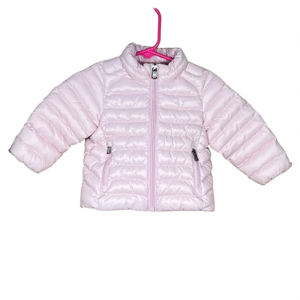 Ralph Lauren Infant Soft Pink Insulated Puffer Jacket Size 6 Months EUC